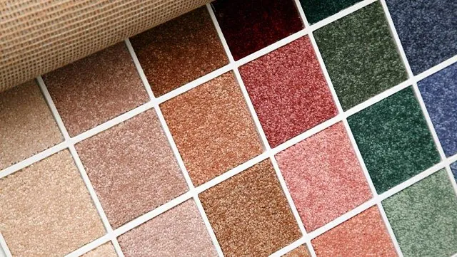 Carpets samples in different colours